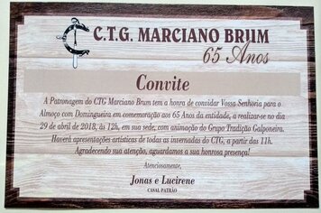 CTG MARCIANO BRUM COMEMORA 65 ANOS