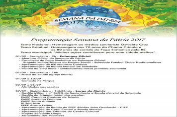 Definida programação da Semana da Pátria em Soledade