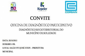 Oficina de diagnóstico participativo socioterritorial acontece nesta quarta-feira