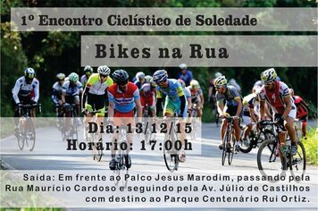 Domingo acontece o 1º Encontro Ciclístico Bike nas Ruas